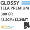 DigiPaper Tela Premium Glossy Canvas 380g 43,2 cm x 12,24mt