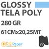 DigiPaper Tela Premium Glossy Poly Canvas 280gr 61 cm x 20,25mt