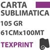 Carta sublimatica Texprint 105gr 61cmx100mt